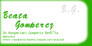 beata gompercz business card
